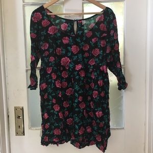 Pink Rose Floral Dress